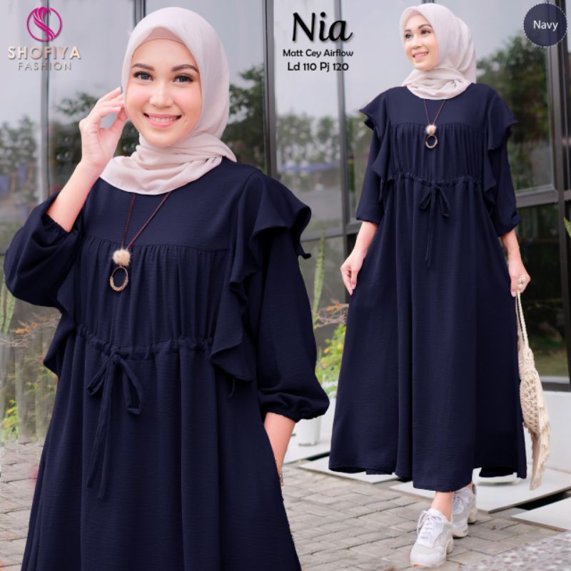Nia Midi Dress/Crinkle airflow Fashion terbaru 2023