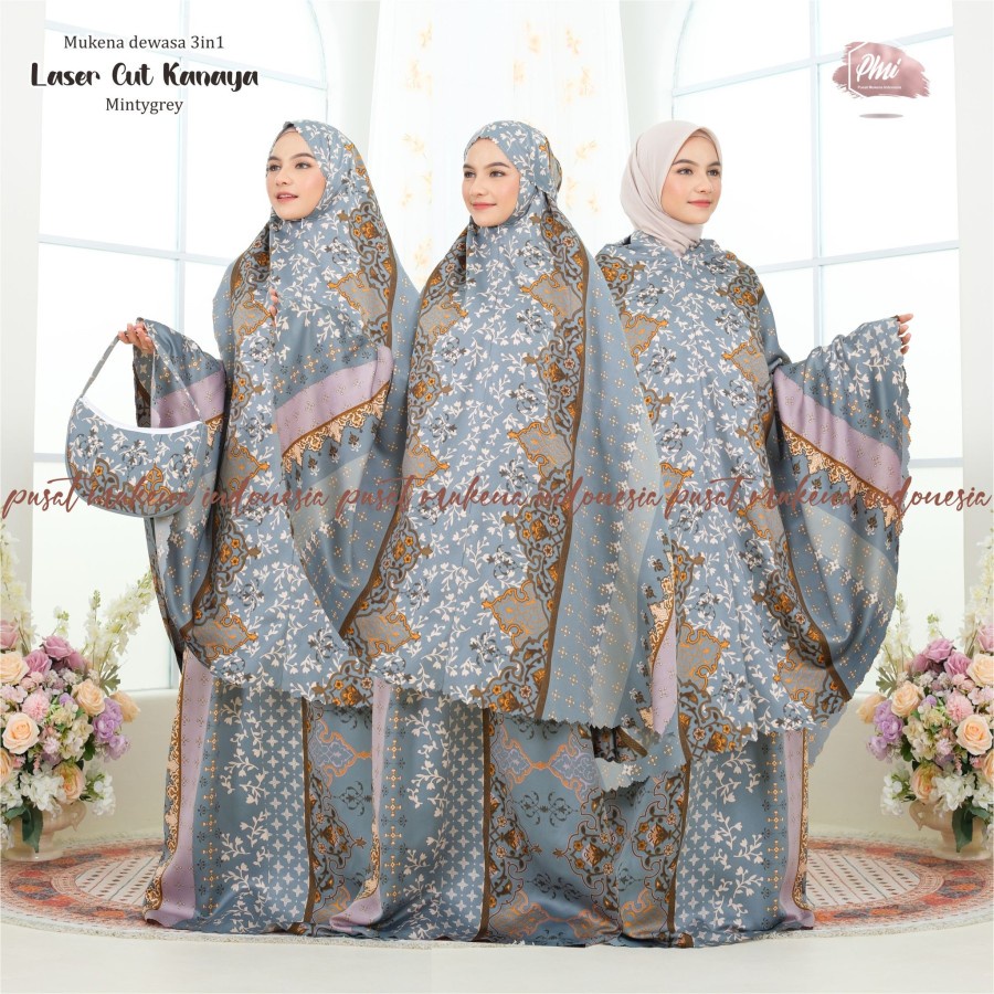 Mukena Motif tebaru 2022 3 IN 1 MAXMARA SILK KANAYA  Renda Mewah katun putih V9Q1 katun jepang rayon