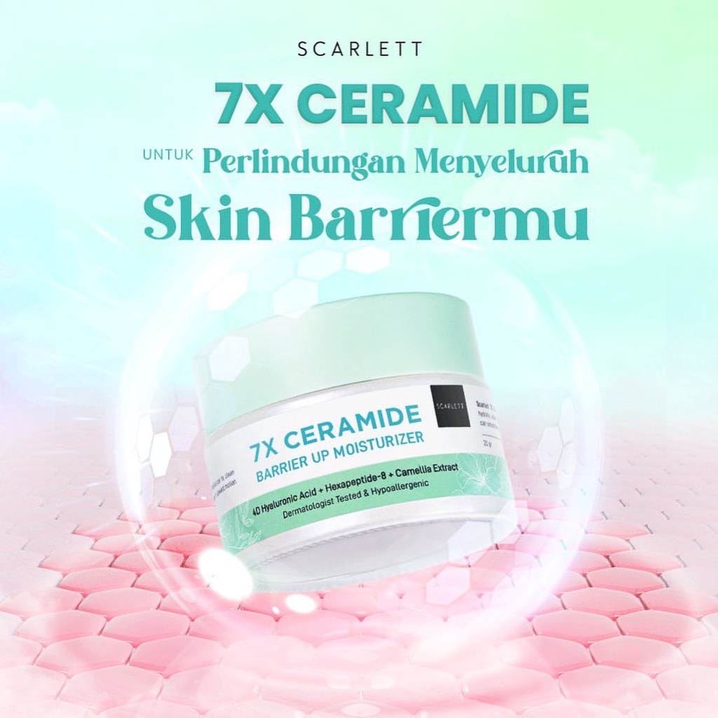 SCARLETT Whitening 7X Ceramide Barrier Up moisturizer Pelembab Wajah 20g