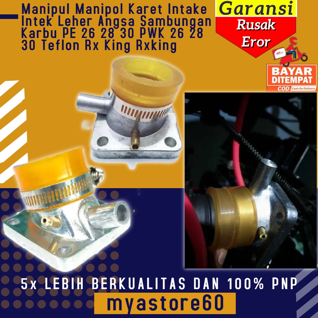 Manipul Manipol Karet Intake Intek Leher Angsa Sambungan Karbu PE 26 28 30 PWK 26 28 30 Teflon Rx King Rxking