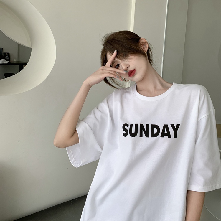 Kaos Katun Oversize T-shirt  Lengan Pendek Unisex (Sunday)