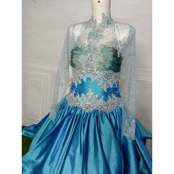 Gaun Pengantin premium Biru Muda