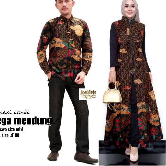 Terlaris CP MAXI CARDI MEGA MENDUNG Couple Outer Batik Cantik Modern Sarimbit Jumbo Kerja Seragam Bi