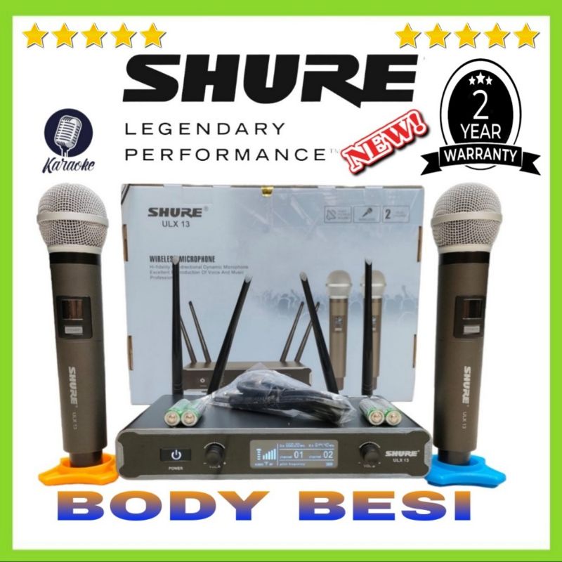 Microphone Karaoke Wireless SHURE ULX 13, Meeting,Pidato,MC, 2 Handeld