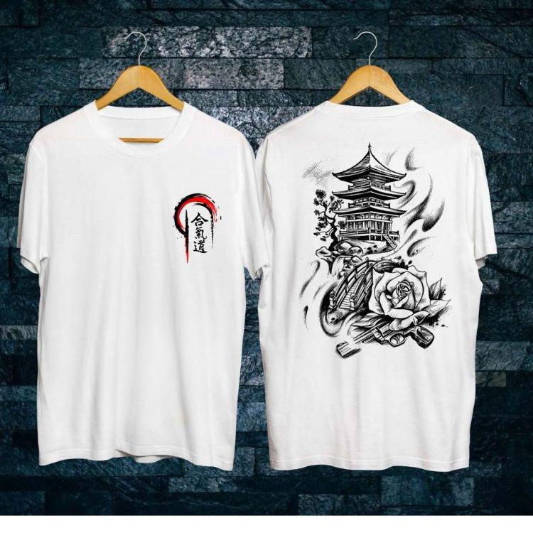 KAOS SAMURAI PAGODA WHITE/KAOS JEPANG TERNEW/KAOS KEKINIAN MURAH ◦ UAH.21De22o
