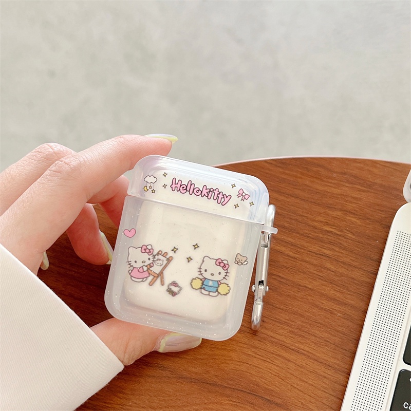 Ins Hello Kitty Kartun Pink Love Hijau Hati Warna-Warni Smiley Lucu Earphone Case Untuk Apple Airpod Pro 3 2 1 2nd Charging Box