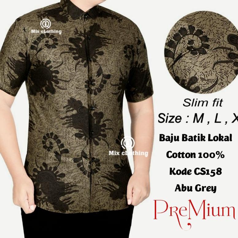 NEW PRODUCT BAJU BATIK PRIA LENGAN PENDEK | KEMEJA PRIA SLIM FIT COLIN DION CS 17 3797 ..,..