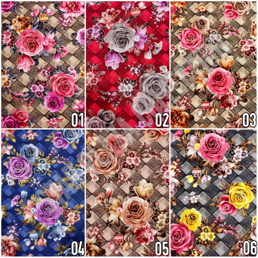 Promo Kain Bludru Beludru Velvet Print Admiral Motif Bunga Kembang - Marcelo (Sofa, Kursi, Jok,