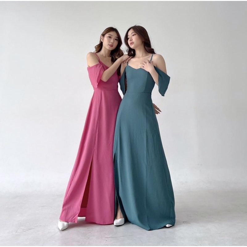 BROOKLYN BRIDESMAID DRESS SEXY KOREA WITH FURING - PROM NIGHT GOWN - pMAXI DRESS KONDANGAN - DRESS PESTA SEXY MEWAH - WEDDING DRESS - DRESS PAGER AYU - HADIAH / KADO ULTAH CEWEK