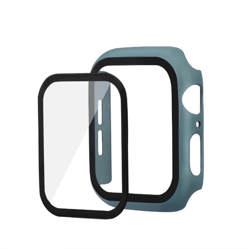 CASE FULL COVER APPLEWATCH + TEMPERED GLASS APPLE WATCH 1/2/3/4/5/6/SE/7/8 UKURAN 38MM / 40MM / 41MM / 42MM / 44MM / 45MM