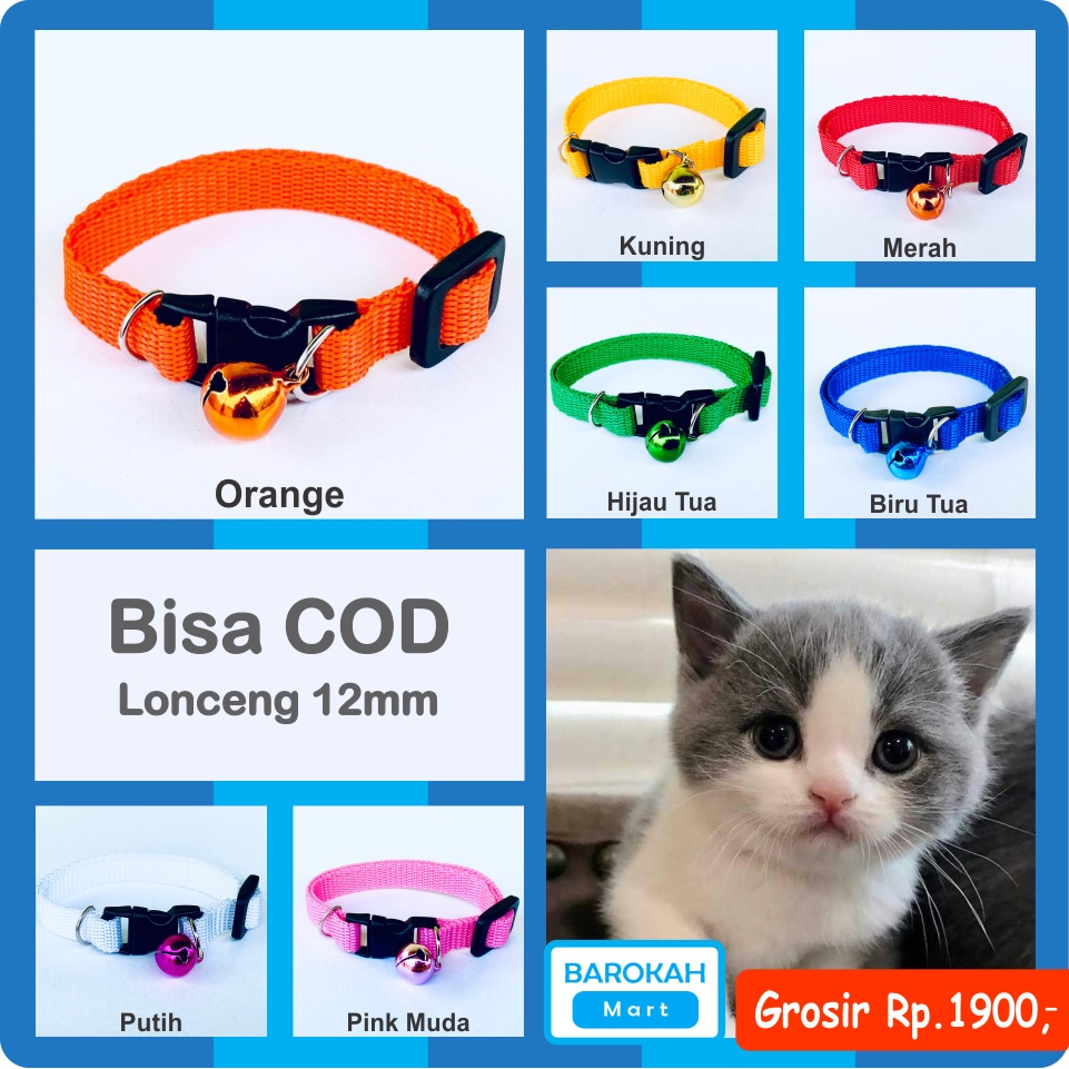 Kalung Kucing 1 Lonceng Grosir &amp; Ecer Murah