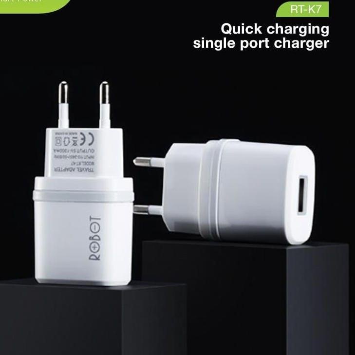 Murah Terkeren TRAVEL CHARGER ROBOT RT-K7 USB MICRO CHARGER CASAN ROBOT RT-K7