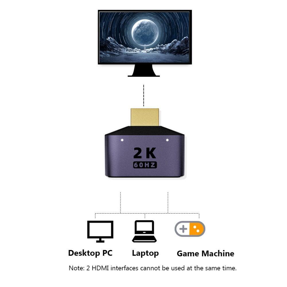 Pineapple HDMI 1in2 Out Splitter Untuk PS5 Laptop TV Game Video Kabel Adapter