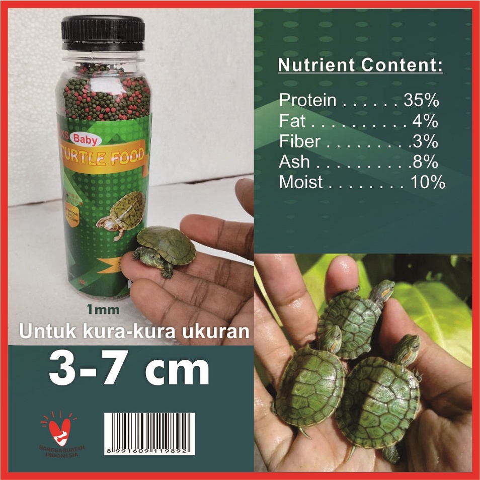 KS Turtle Food Pakan Kura Kura Brazil Pelet Pellet Turtle Vit Reptil Katak Kodok Kadal Mix / Grenn Turtle Vit 60gr 120gr 1mm 3mm 5mm