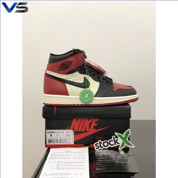 Sepatu Nike Air Jordan 1 Retro High Bred Toe BNIB Sneakers V11
