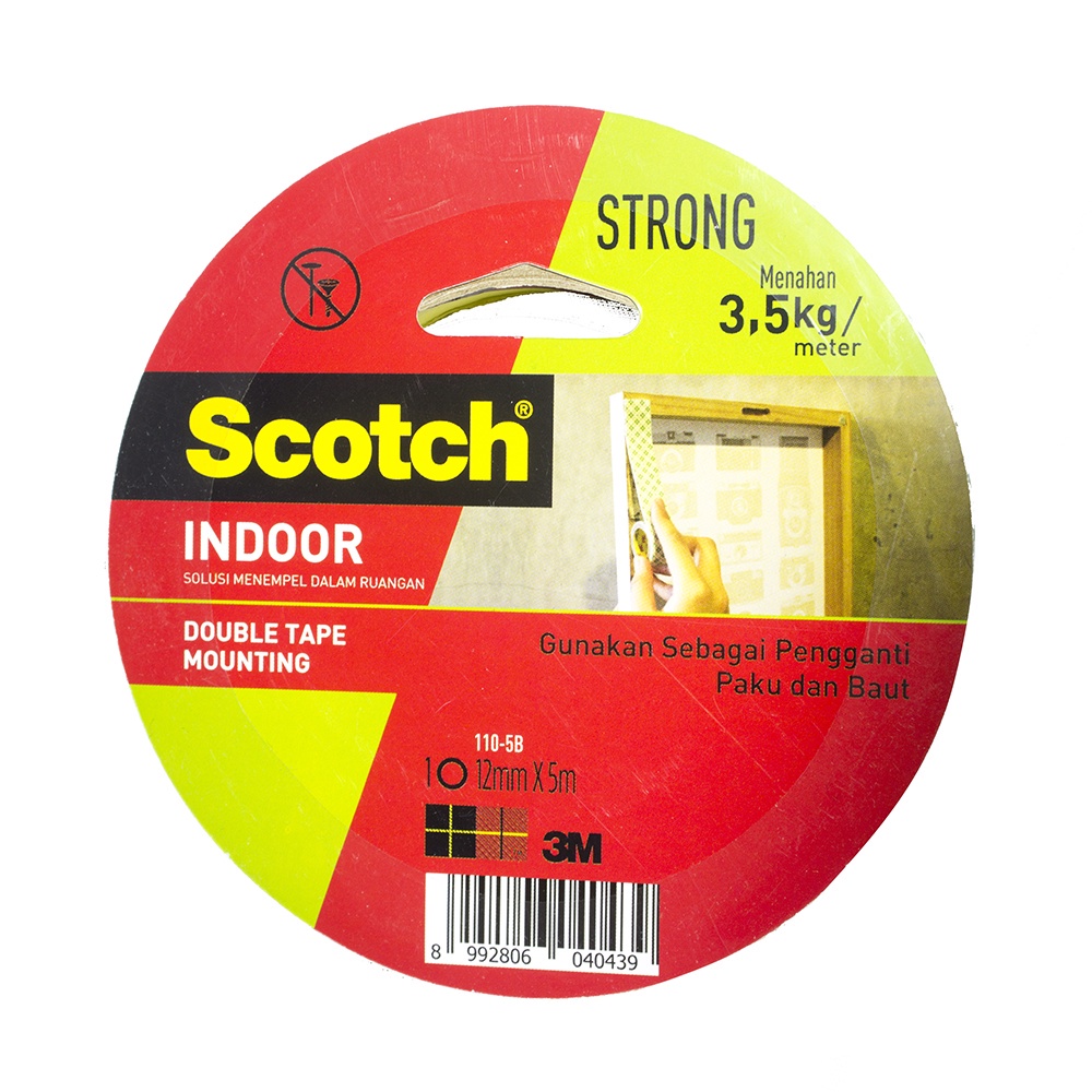 

SCOTCH MOUNTING TAPE 3M DOUBLE FOAM 3M 12 MM INDOOR SOLASI DOUBLE TAPE FOAM 5 METER 110-5B