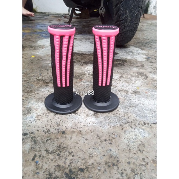 Promo Handgrip Domino Garis Sisik Pink+ Karet Handle rem Motor Nmax Aerox Beat Vario Scoopy fino Xeon Dll Universal Variasi motor