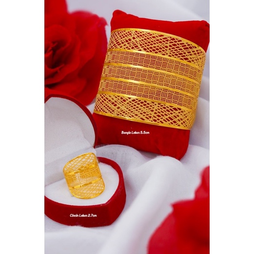 Perhiasan Set Mas Bangkok Lapis Emas 24K,99% mirip Emas Asli, Model Terbaru,Termurah,Terupdate