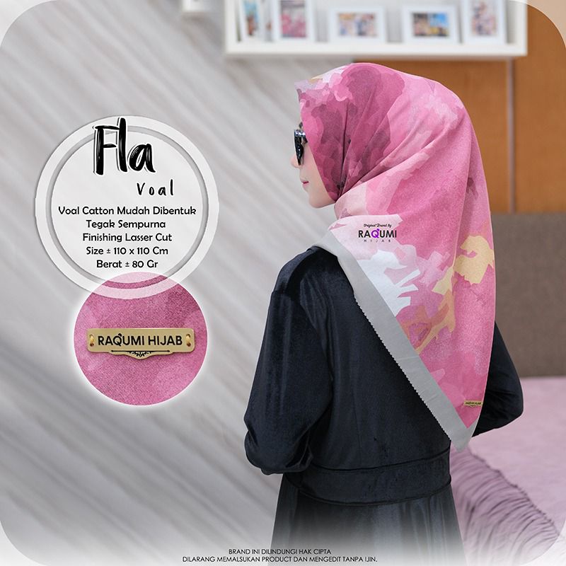 FLA VOAL RAQUMI ORIGINAL | JILBAB SEGITIGA RAQUMI | JILBABSEGIEMPAT RAQUMI