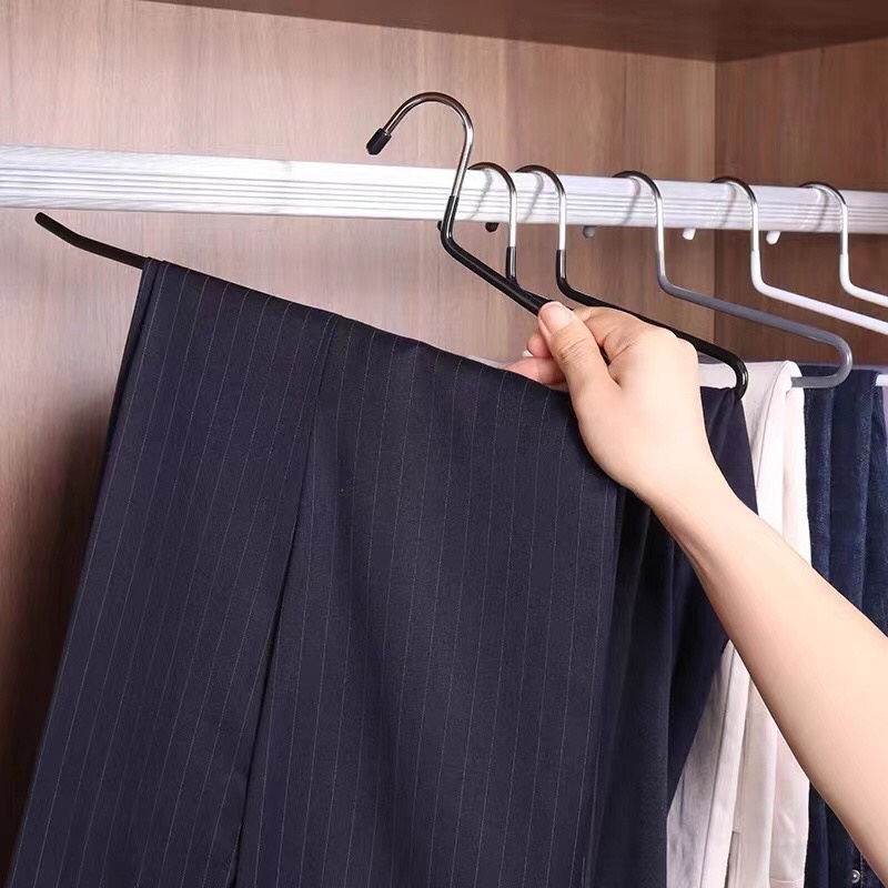 LEXJAKARTA  Pants Rack Stainless Minimalist Wardrobe Holder Dress Hanger Gantungan Pashmina Celana Besi Stainless Balut Karet Hanger Baju Kawat Lapis Plastik