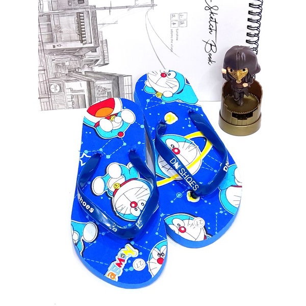 Sandal jepit Anak Laki laki Perempuan motif Doraemon Biru