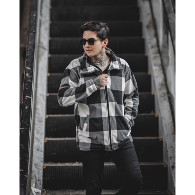 Jaket Ketlar Plaid Flanel Pria Wanita / Unisex