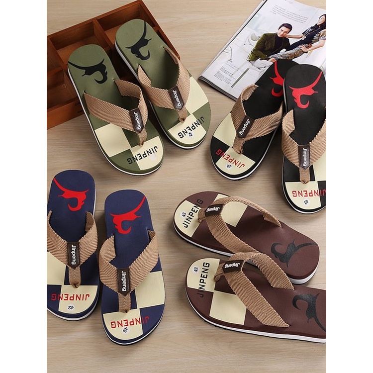 SANDAL JEPIT PRIA NON-SLIP TALI WEBING JENPING | SENDAL RUMAH FASHION CASUAL UNIK PANTAI