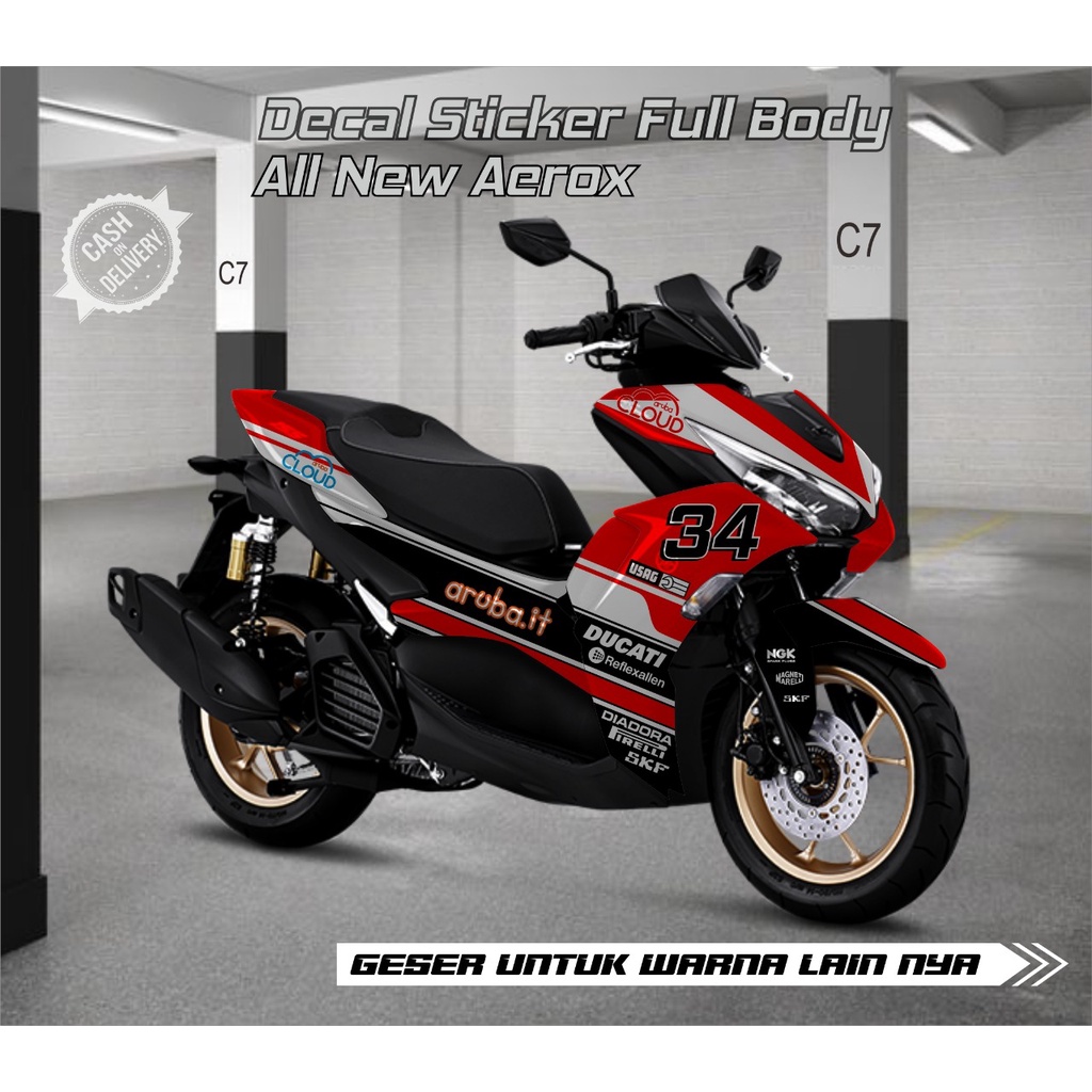 DECAL stiker aerox connected new variasi terbaru ducati bebas custom