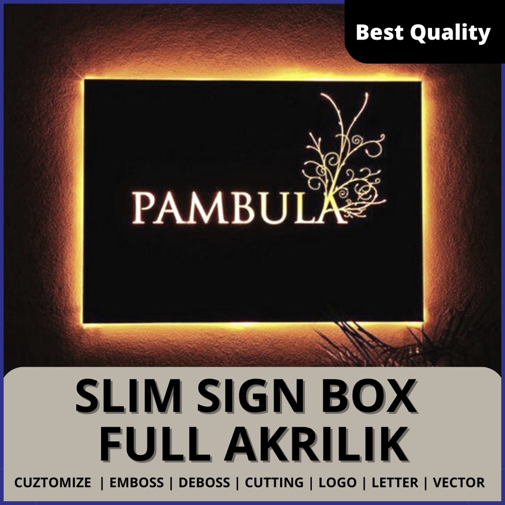 Jual Sign LED / Acrylic Slim Box LED / Neon Sign Box Custom 50x60 cm ...