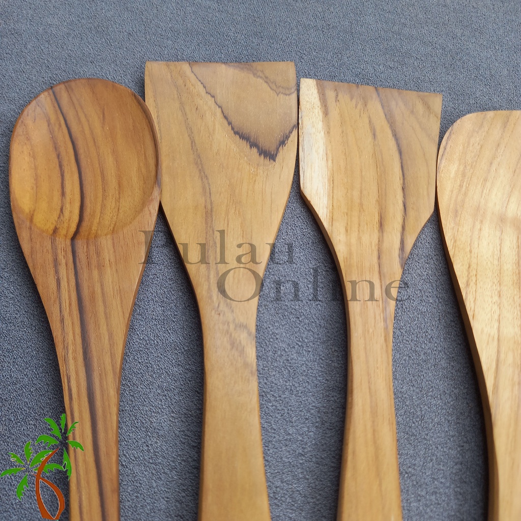 Spatula Kayu Jati Premium - Sutil Kayu - Sodet Kayu Jati - Pulau Online