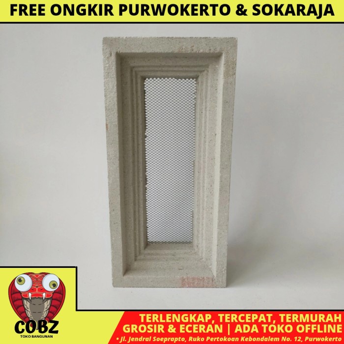 15 CM X 30 CM / NM ROOSTER JALUSI LUBANG ANGIN BETON KOTAK + STRIMIN