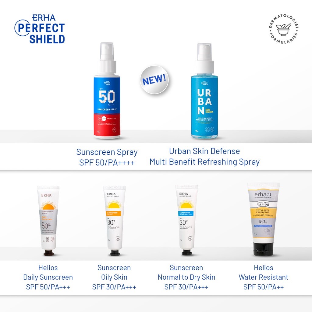 ERHA Perfect Shield Urban Skin Defense - Face Mist Multi Benefit Refreshing Spray 90ml