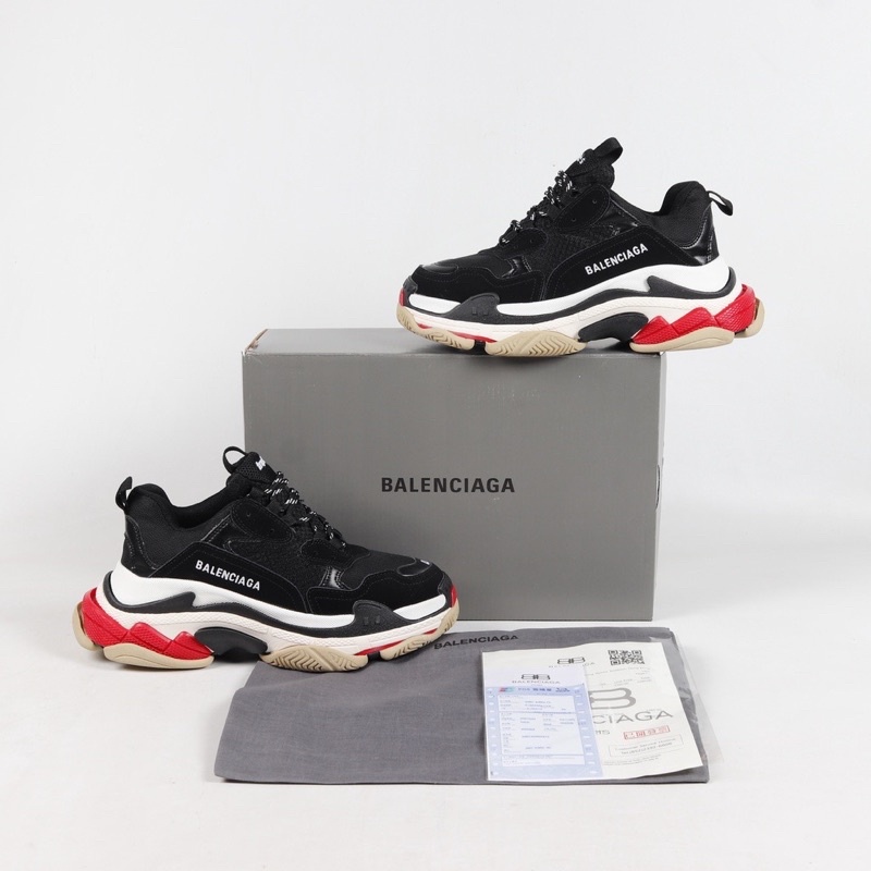Balenciaga Triple S Black White Red Premium Quality