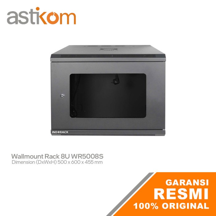 Wallmount Rack 8U indorack WR5008S 19&quot; Single Door Rak Server