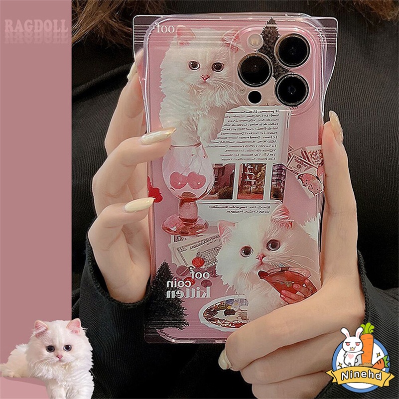 Redmi 10C 10A 10 9T 9C 9A 9 Note 11 11s 10 9 8Pro M12 Lite 11Lite 12T 11T 10T Poco M3 X3 X4 Pro Mewah Pink Kitty Casing Ponsel Anti Jatuh Silikon Soft Case HD Bening Pelindung Cover