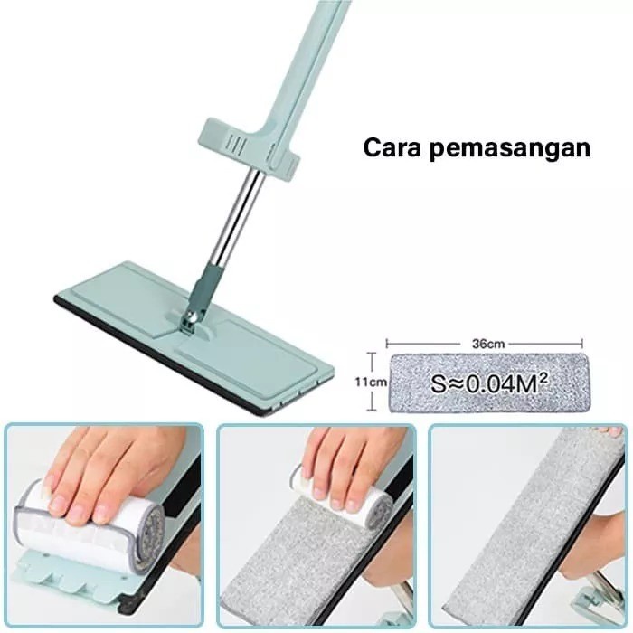 Serbagrosirmurah Flat Mop Alat Pel Lantai Tarik Praktis Ultra Mop Hand Free Alat Pel Lantai Ultra Mop Acline - Pel Lantai Tarik Biru Handsfree Alat Pel Praktis Tarik Peras Otomatis