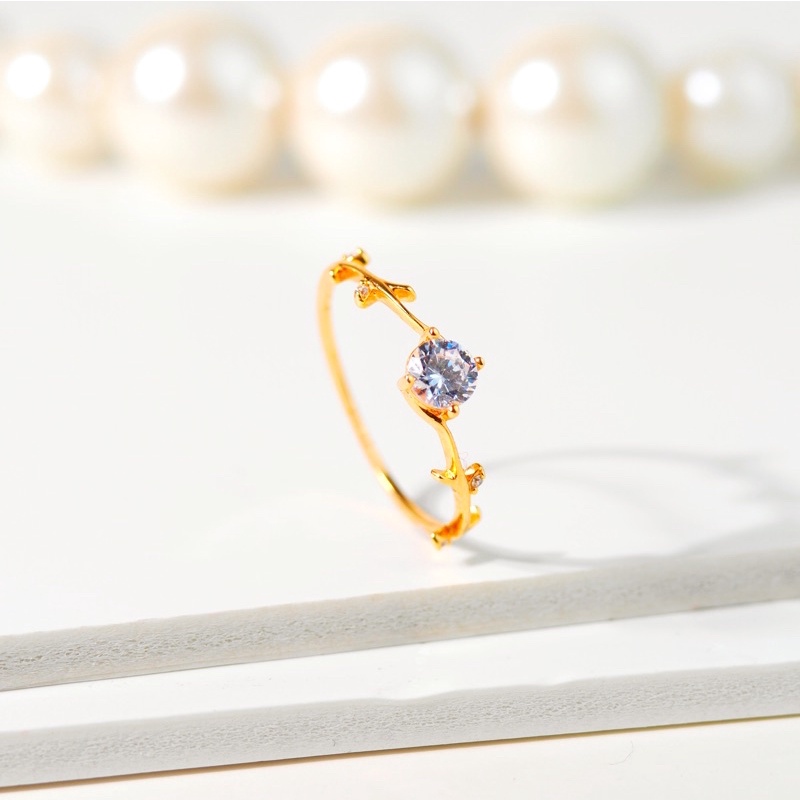 Cincin Emas Solitaire Ranting - Toko Emas Gadjah