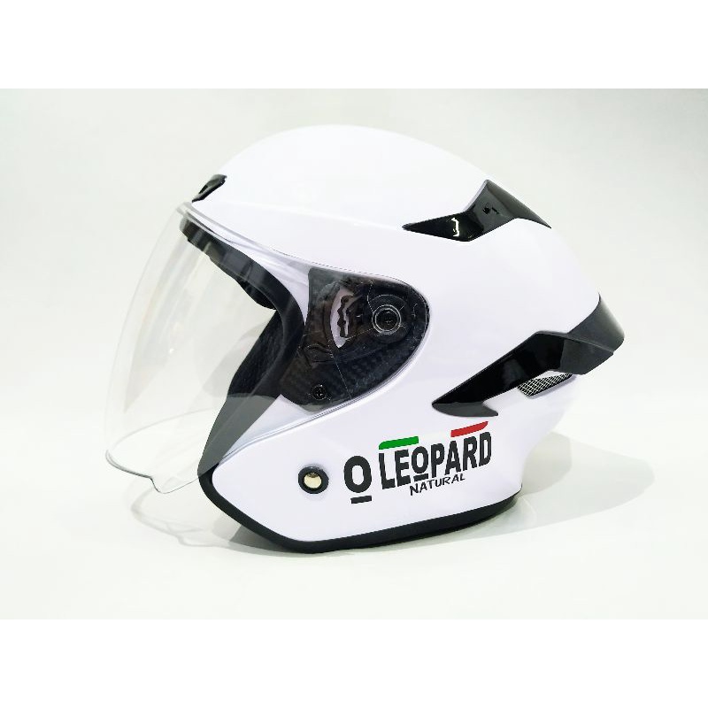 HELM ARL TT COURSE LEOPARD PUTIH SINGLE VISOR SNI.