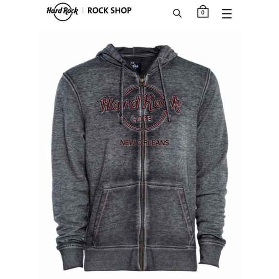 Hard Rock Cafe-MEN'S DOUBLE BURNOUT ZIP HOODIE