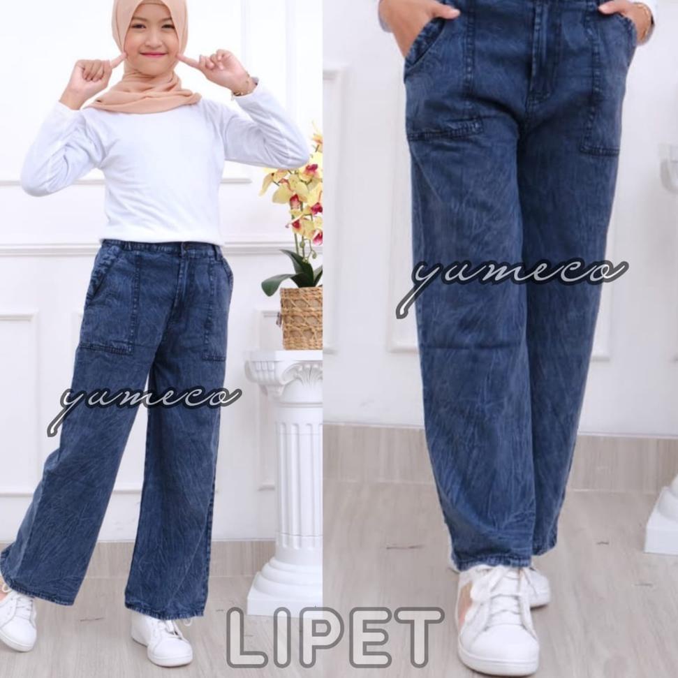 (R-K8K(♫♪) Celana Kulot Jeans Anak Tanggung - Remaja 10-18 Tahun Highwaist // Celana Kulot Anak Tang