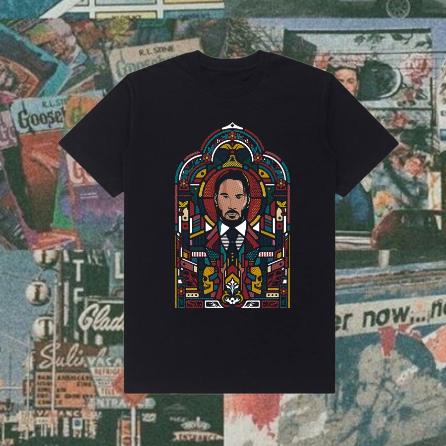 [HOT] Ossu Official ""John Wick "" Reguler T-Shirt | Stone Wash | Black | White | Kaos Film John Wic