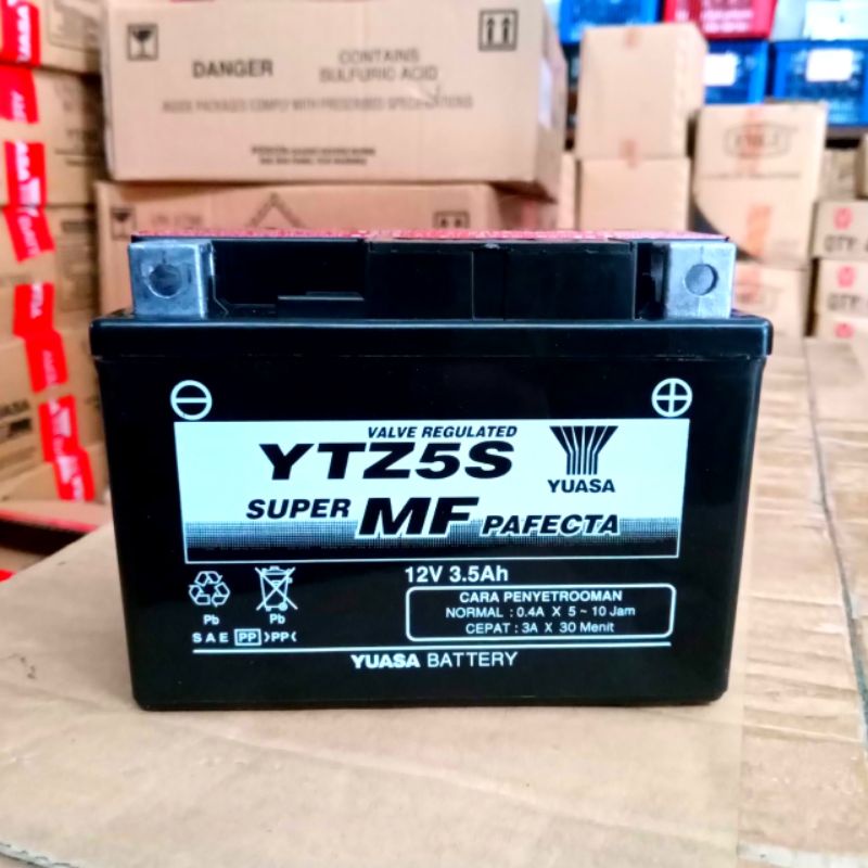 ( TERMURAH ) AKI / ACCU YUASA YTZ5S (KERING) 12V-3.5AH ( SUPRA X 125 / BLADE / KARISMA / ABSOLUTE RE