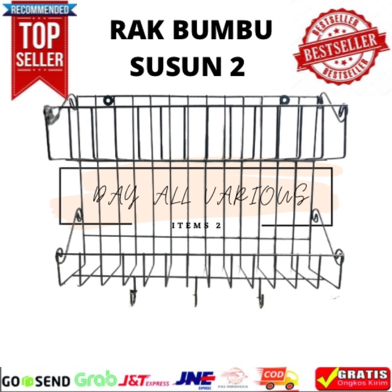 Rak bumbu gantung susun 2 ~ Rak bumbu barang original