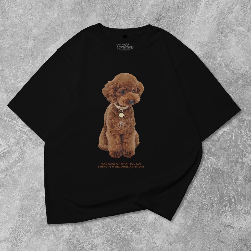 Fortglass Dog Kaos Oversize T-Shirt Cowok Premium