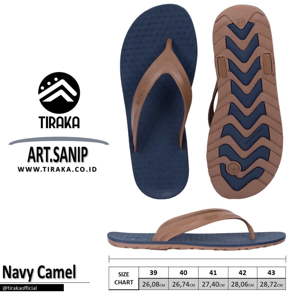 Sandal Sendal Jepit Capit Pria Flip Flops Kuat Elegan Elastis TIRAKA SANIP Hitam Merah