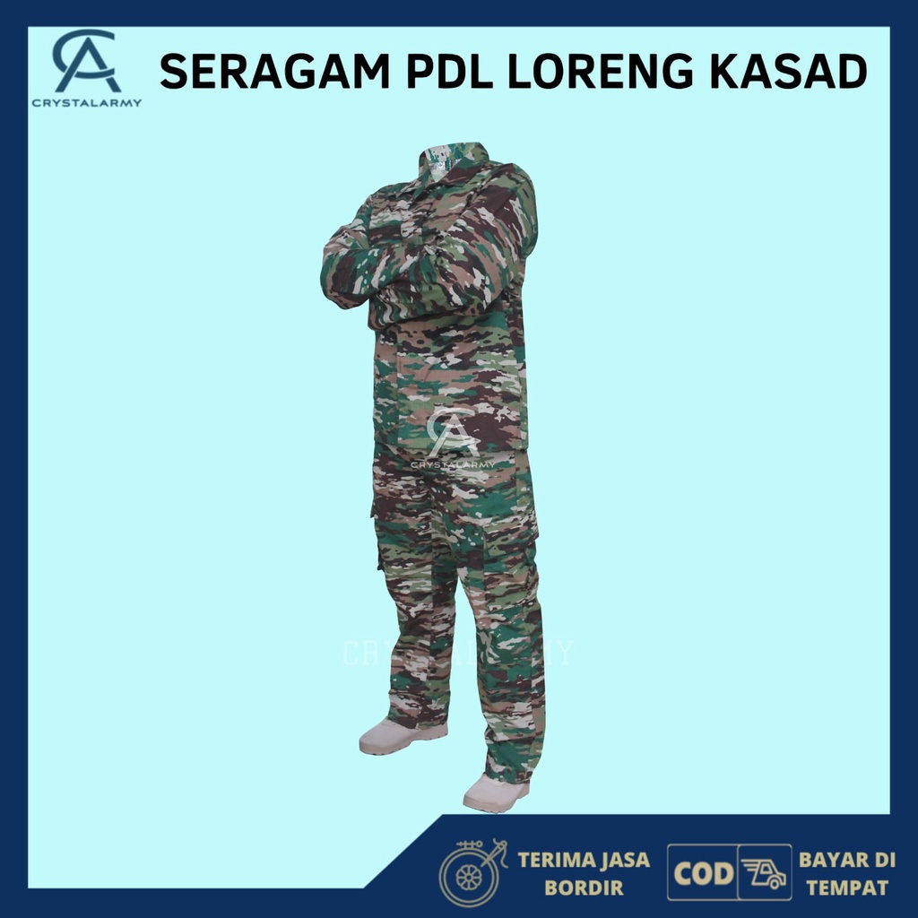 STELAN BAJU PDL KASAD /NKRI TERBARU/SETELAN PDL DINIR BUKAN VELBED MALVINAS/PDL TEMPUR DENIR/ PDL LORENG TNI