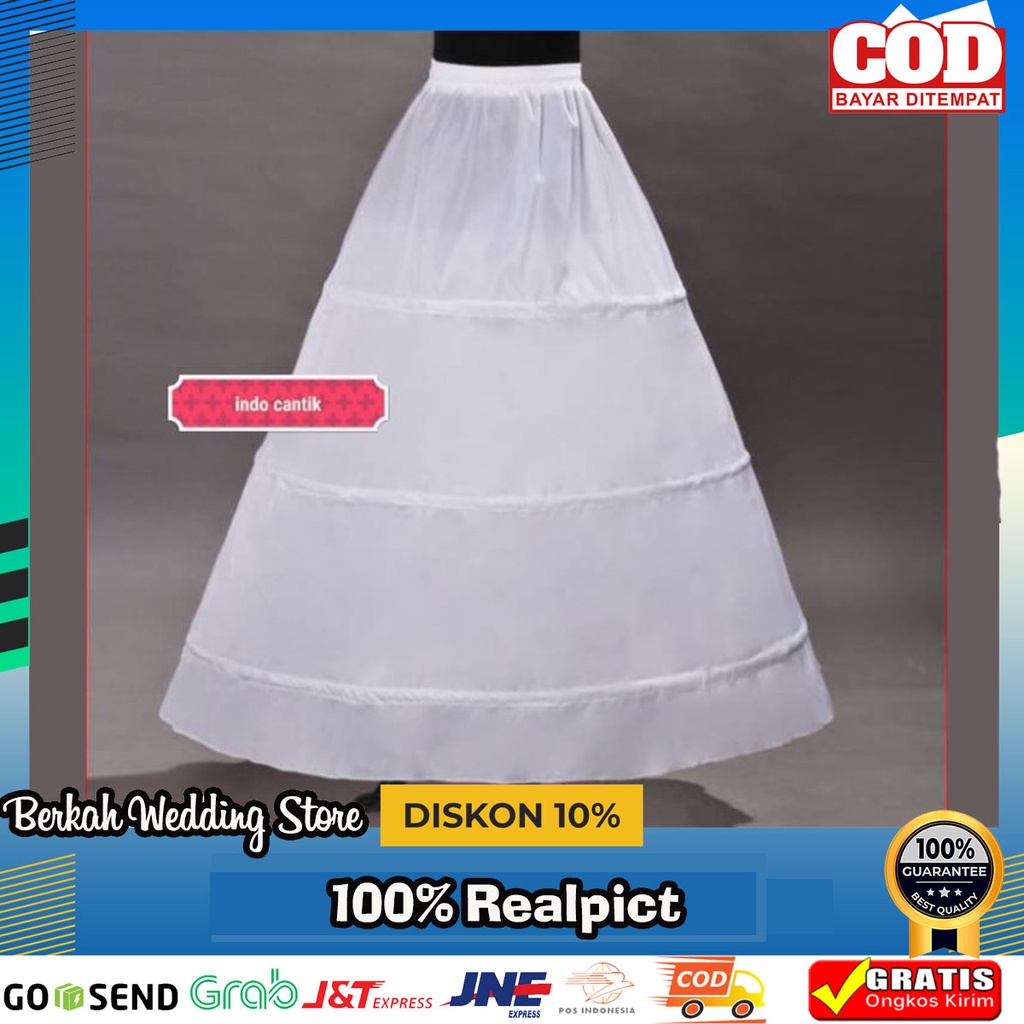 Petikut Petticoat pengembang Gaun Ring 3 Tanpa Jala