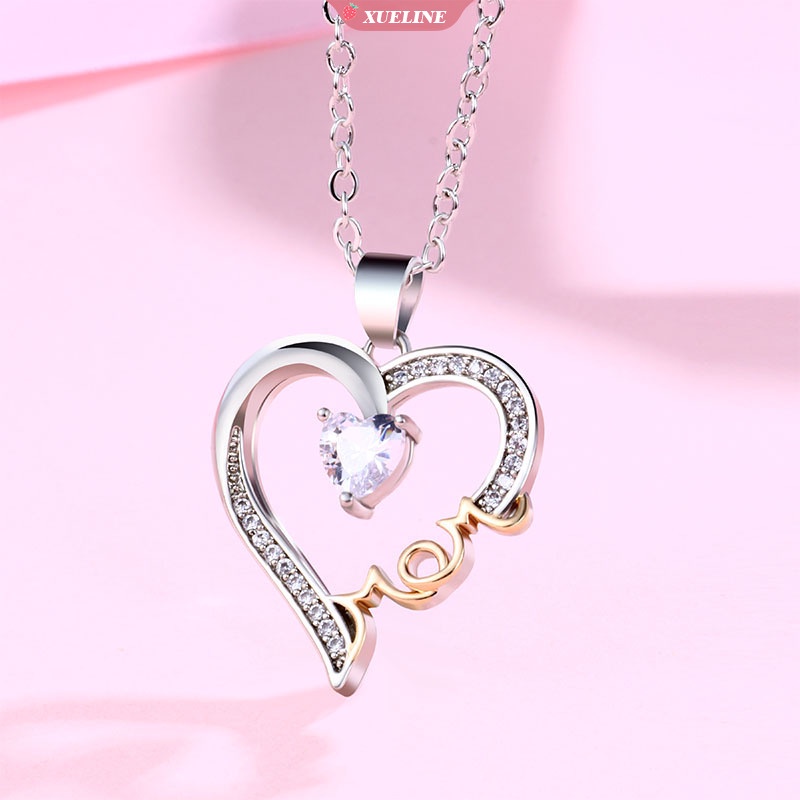 Kepribadian Fashion Indah Hati-Berbentuk Kalung Kristal Liontin Biru Wanita Hati Laut Kalung Hadiah Untuk Ibu [ZXL]