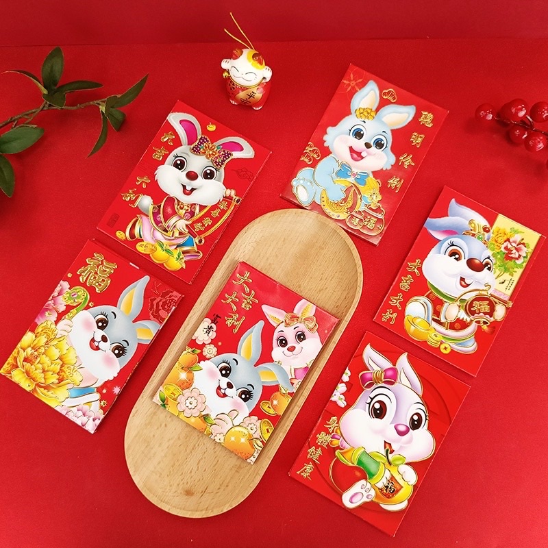ANGPAO IMLEK PANJANG SHIO KELINCI 2023 HONGBAO ANGPAU TEBAL MURAH / AMPAO IMLEK / AMPLOP LEBARAN / ANGPAO MERAH