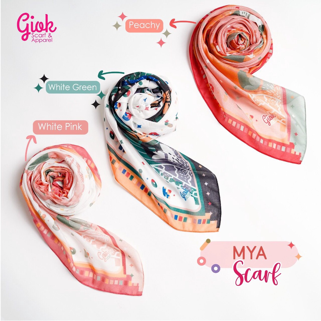 NEW MYA SCARF BY GIOK SCARF & APPAREL/BAHAN VOAL ULTRAFINE/SIZE 115 CM x 115 CM/KERUDUNG SEGI EMPAT/